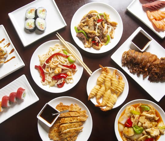 Selección de platos de Yummy preparada para compartir